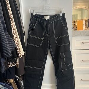 3.1 Phillip Lim Charcoal Pants with Contrast Stitching